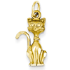 14kt Yellow Gold 3/4in Tom Cat Pendant with Satin Finish