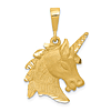 14k Yellow Gold Unicorn Head Pendant 7/8in