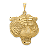 14k Yellow Gold Tiger Head Pendant 1 1/4in