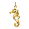 14k Yellow Gold Polished Seahorse Pendant with Open Back 1in