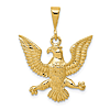 14k Yellow Gold Classic Eagle Pendant with Outstretched Wings 3/4in