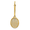 14k Yellow Gold Tennis Racquet Pendant 1 1/4in
