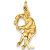 14kt Yellow Gold 1in Hockey Player Pendant Charm