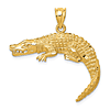 14k Yellow Gold Diamond-cut Alligator Pendant