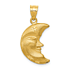 14k Yellow Smiling Man in the Moon Pendant 3/4in