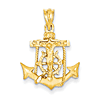 14kt Yellow Gold 3/4in Mariners Cross Pendant