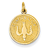 14k Yellow Gold Confirmation with Dove Medal Charm 9/16in
