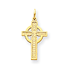 14k Yellow Gold Celtic Cross Pendant 15/16in