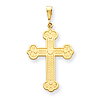 14k Yellow Gold 1 3/8in Budded Cross Pendant