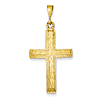 14k Yellow Gold 1 1/4in Diamond-cut Cross Pendant
