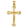 14kt Yellow Gold 1 1/4in Budded Crucifix
