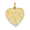 14kt Yellow Gold Daddys Little Girl Heart Charm