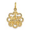 14k Yellow Gold I Love Nana Charm 1/2in