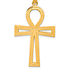 14k Yellow Gold 1 3/8in Ankh Cross Pendant