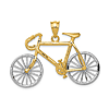14k Two-tone Gold 3-D Ten Speed Bicyle Pendant