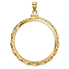 14k Yellow Gold Hand Twisted Ribbon and Diamond-cut Coin Bezel for $20 Eagle US Coin