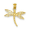 14kt Yellow Gold 3/4in Dragonfly Pendant