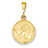 14k Yellow Gold Round Raphael Angel Pendant 5/8in