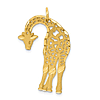 14k Yellow Gold Giraffe Pendant with Satin Finish 1in