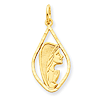 14k Yellow Gold 7/8in Blessed Mary Charm