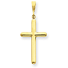 14kt Yellow Gold 1 5/8in Rounded Smooth Cross