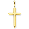 14k Yellow Gold Rounded Latin Cross Pendant 1 1/2in