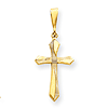 14kt Yellow Gold 1in Textured Passion Cross