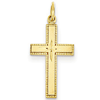 14kt Yellow Gold 3/4in Beaded Latin Cross Pendant