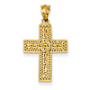 14k Yellow Gold 15/16in Greek Filigree Cross Pendant