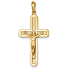14k Yellow Gold Latin Crucifix Pendant 1 3/8in