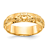 14k Yellow Gold Men's Claddagh Wedding Band 5mm