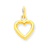 14kt Yellow Gold 3/8in Classic Heart Charm with Flat Back