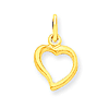14k Yellow Gold Flat-Backed Heart Charm 3/8in