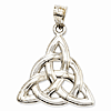14kt White Gold 7/8in Celtic Trinity Knot Pendant