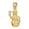 14k Yellow Gold 3-D Snowman Charm with Satin and Polished Finish