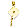 14kt Yellow Gold 3-D Graduation Cap Pendant