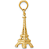 14kt Yellow Gold 7/8in 3-D Eiffel Tower Charm