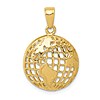 14k Yellow Gold Globe Pendant with Open Back 5/8in