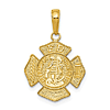 14k Yellow Gold Saint Florian Badge Pendant 5/8in