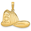 14k Yellow Gold Firefighter Hat Pendant