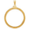 14k Yellow Gold Deluxe Twisted Rope Screw-top Bezel for 1 oz American Eagle Coin