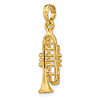 14k Yellow Gold 3-D Trumpet Pendant