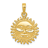 14k Yellow Gold 3-D Sun Pendant 5/8in