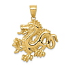 14k Yellow Gold Dragon Pendant 1in