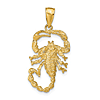 14k Yellow Gold Scorpion Pendant with Textured Finish 7/8in