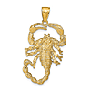 14k Yellow Gold Scorpion Pendant 1 1/4in