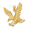 14k Yellow Gold Diamond-cut Eagle Pendant 1in