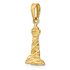 14k Yellow Gold 3-D Cape Hatteras Lighthouse Pendant