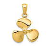 14k Yellow Gold 3-D Propeller Pendant with Polished Finish 5/8in