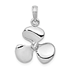 14k White Gold 3-D Propeller Pendant with Polished Finish 5/8in